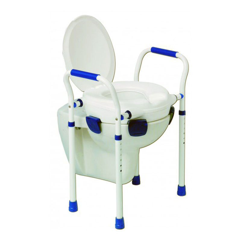 Asiento Elevador WC con Patas, Brazos y Tapa — Herdegen