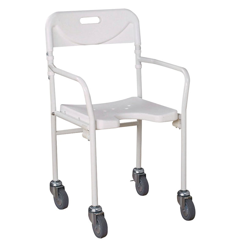 Silla de Ducha con Asiento en `U` Plegable con Ruedas