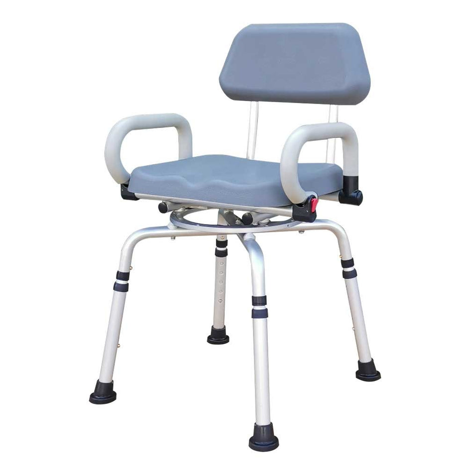 Silla de Ducha Giratoria Acolchada de Aluminio