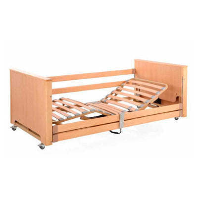 Cama Eléctrica Elevable Madera Baja Barandilla Madera
