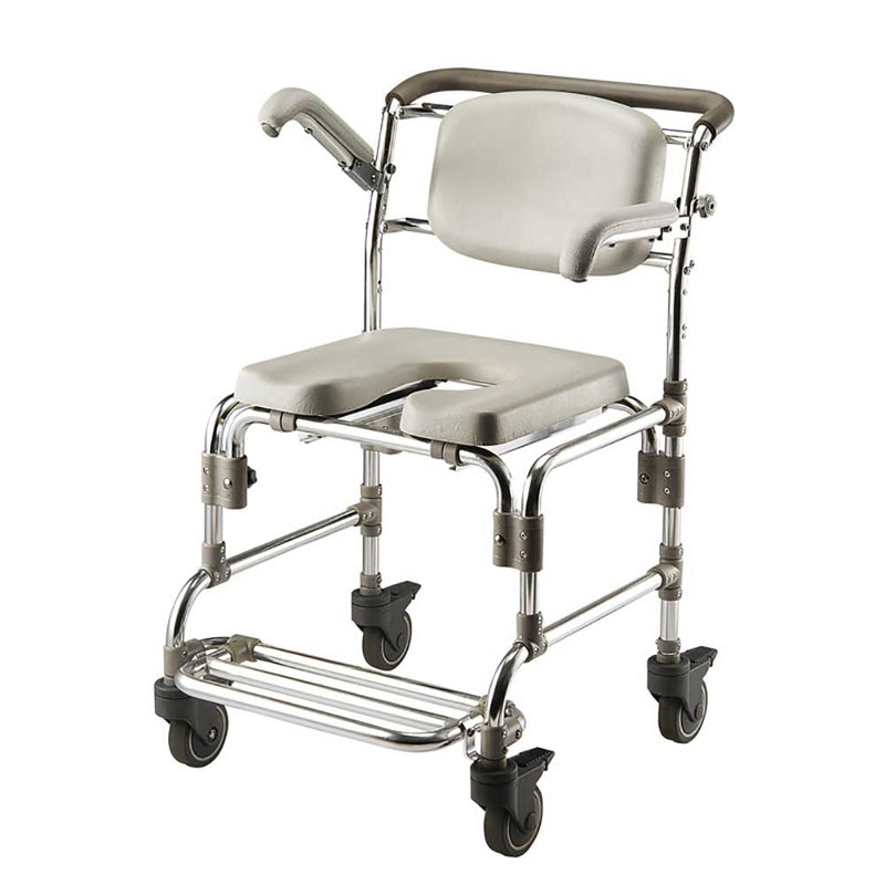 Silla de Transporte con Inodoro Brazos Abatibles