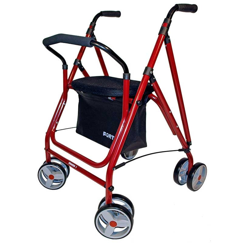 Andador Rollator Aluminio Freno de Presión — Forta