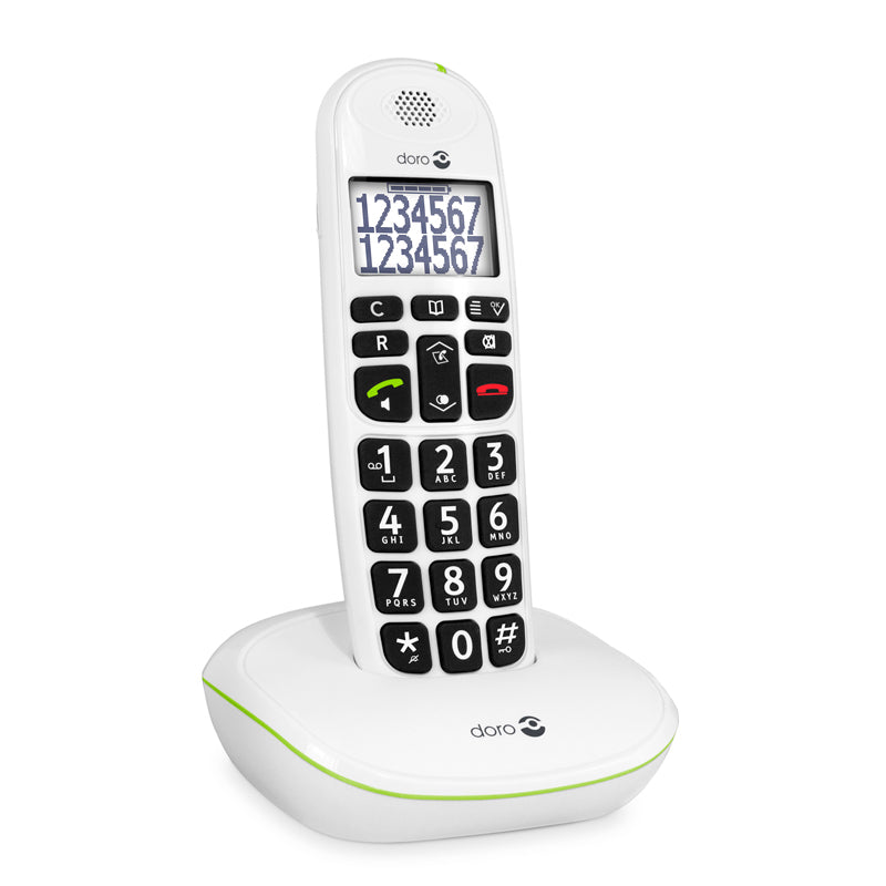 Doro PhoneEasy 110 - Teléfono Inalámbrico Teclas Parlantes -Blanco- — Doro