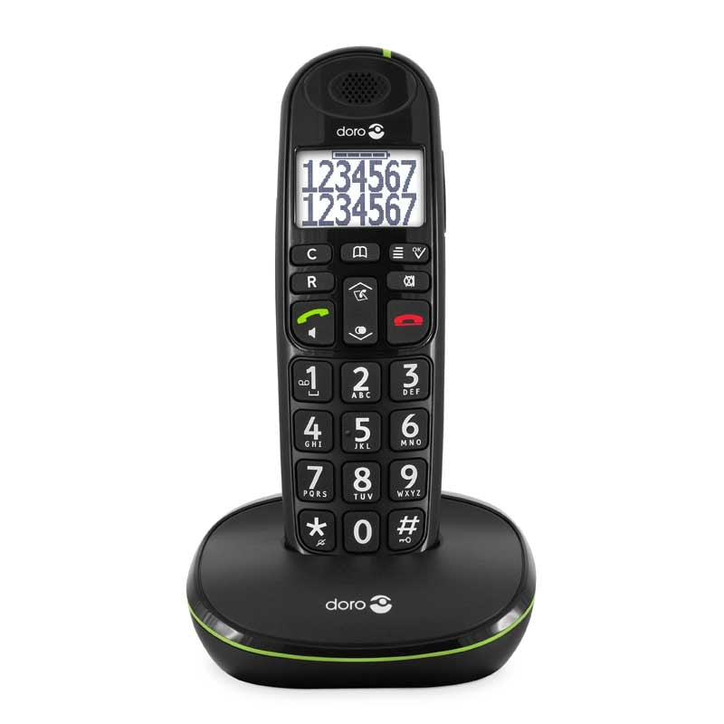 Doro PhoneEasy 110 - Teléfono Inalámbrico Teclas Parlantes -Negro- — Doro