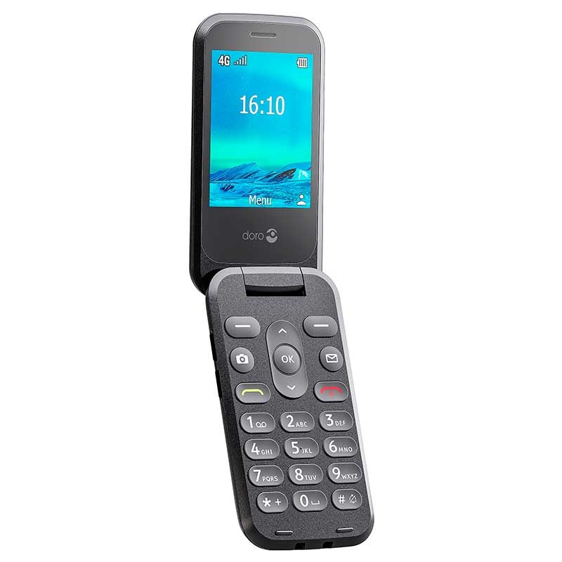 Teléfono móvil (Doro 2800) 4G con tapa s/cargador -Negro-