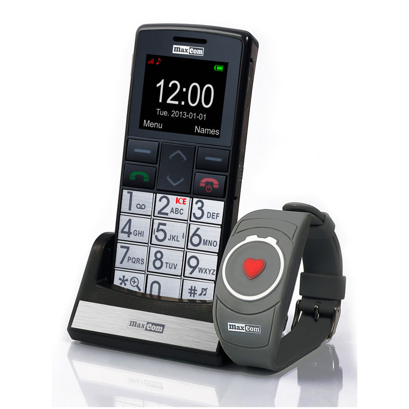 Teléfono Móvil con Pulsera S.O.S. / Teleasistencia Maxcom MM715 BB