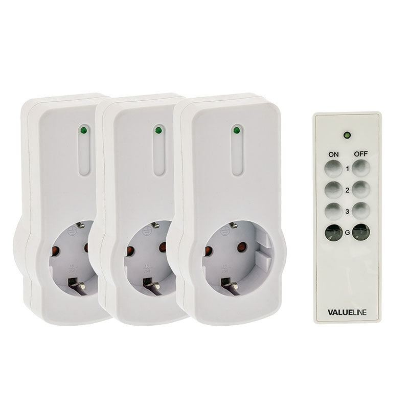 Juego de 3 Enchufes con Mando A Distancia — Bienestar Senior