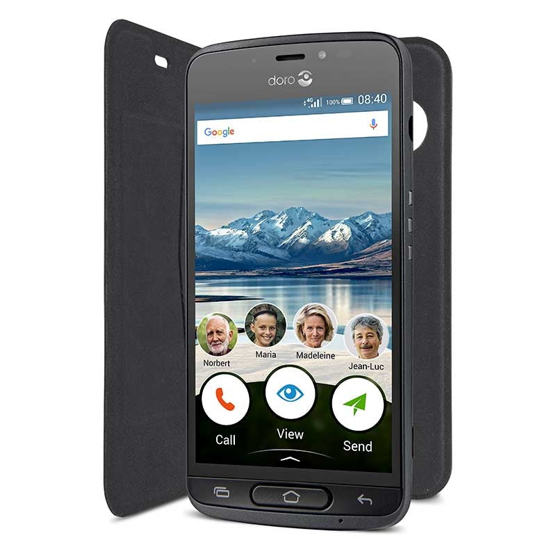 Funda para Telefono Movil (Doro 8040) Flip Negra