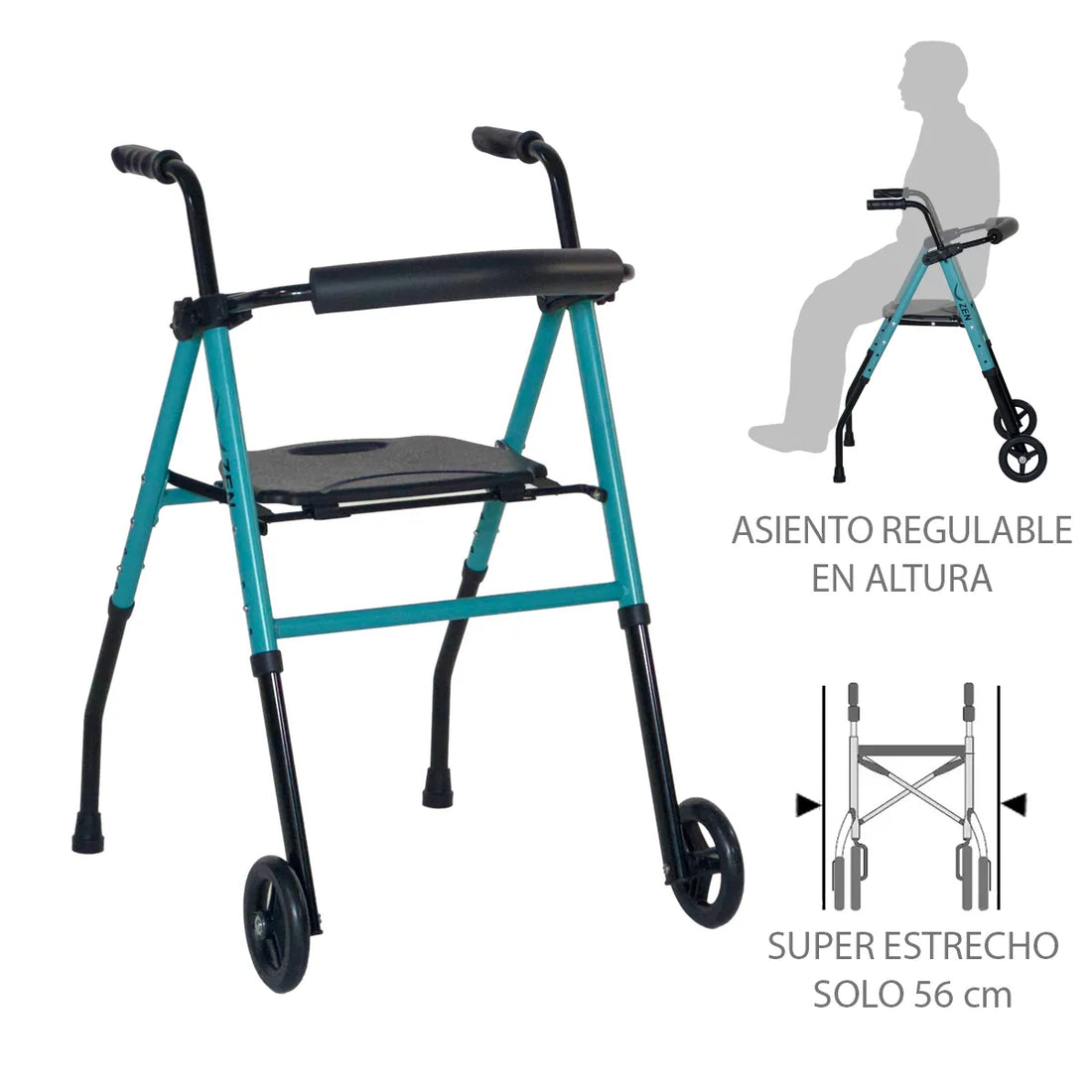 Andador de aluminio ZEN ROLLER