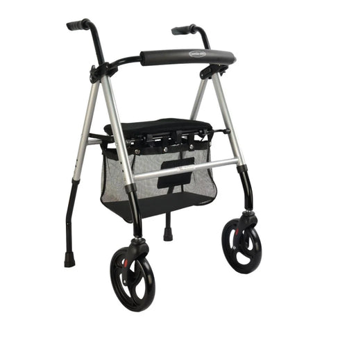Andador Alum. con Ruedas Delanteras y Asiento Regulable