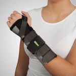 Muñequera inmovilizadora ajustable con férula de aluminio