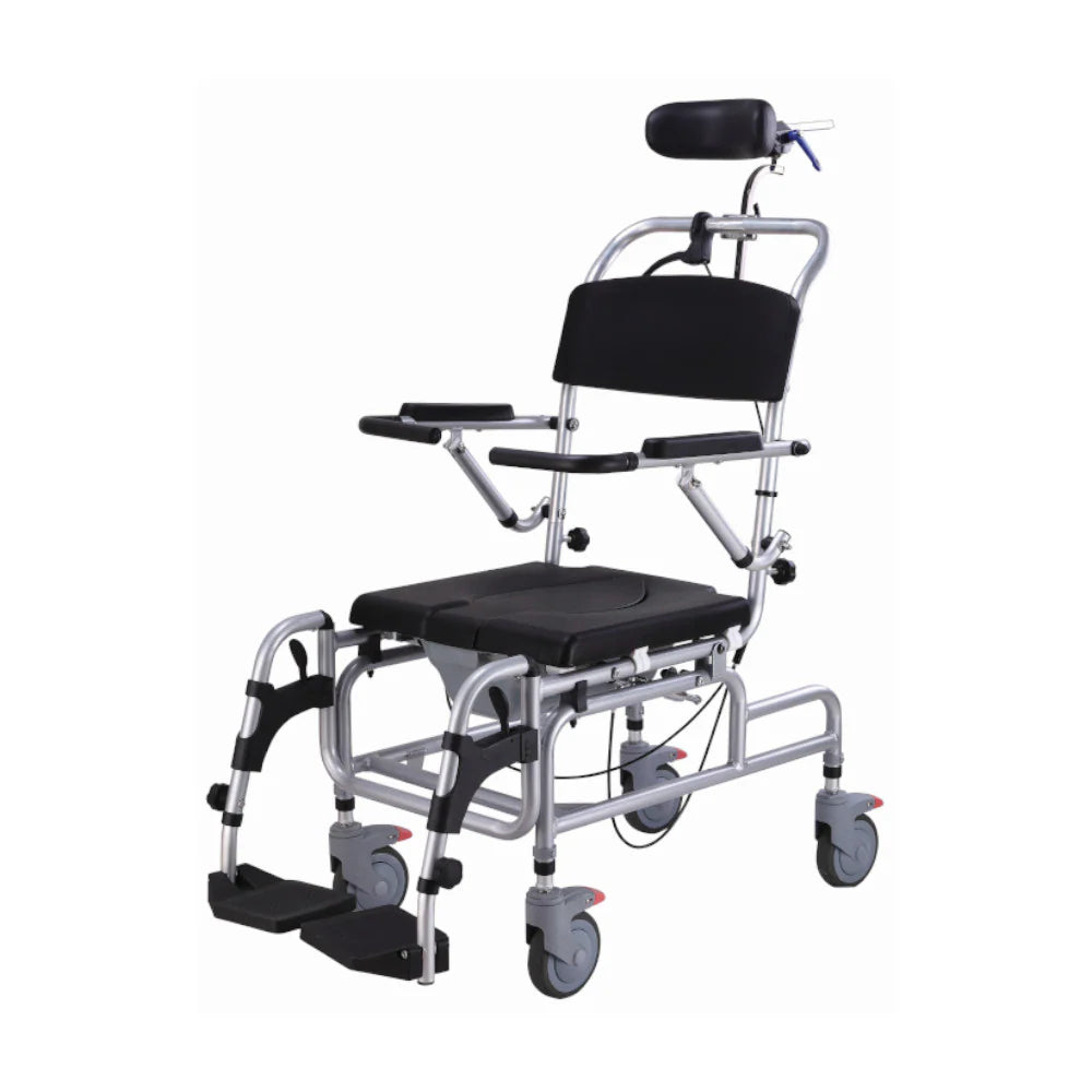 Silla de Ducha Basculante con Ruedas E Inodoro