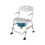 Silla de Ducha Plegable con Inodoro y Brazos Abatibles