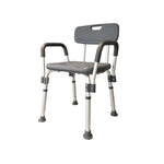 Silla de Ducha Regulable con Reposabrazos, Gris
