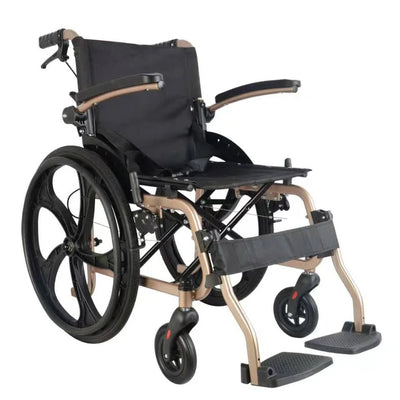 Silla de Ruedas de Alum. Autopropulsable, B. Abatibles, Gold